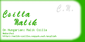 csilla malik business card